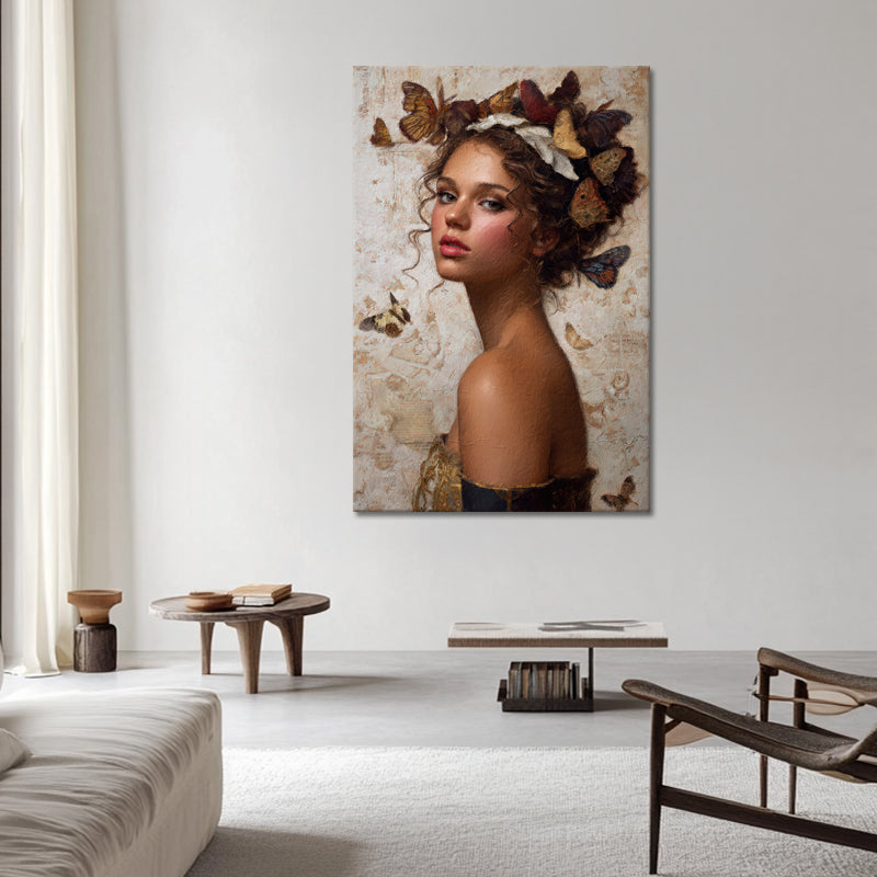 Portret met vlinders