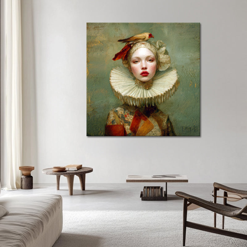 Viktorianische Dame mit Vögelchen
