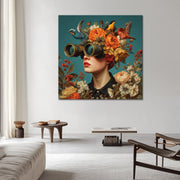 Frau - Vögel - Blumen - Kunst