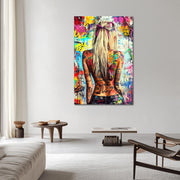Vrouw in popart stijl
