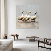 Vier Gänse Kunstwerk