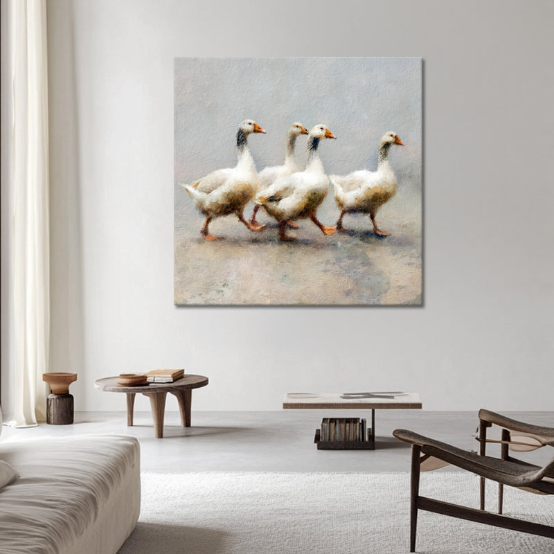 Vier Gänse Kunstwerk