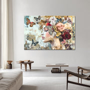 Vrouw, Vlinders & Bloemen