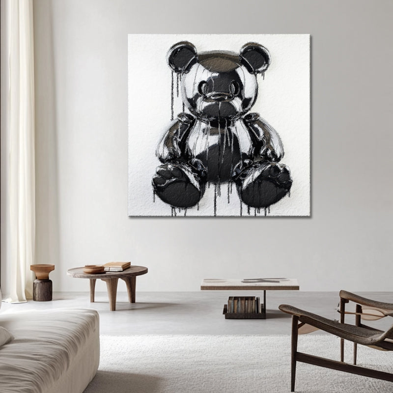 Teddybär in Schwarz-Weiß