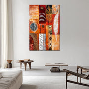 Abstract met strepen en veren