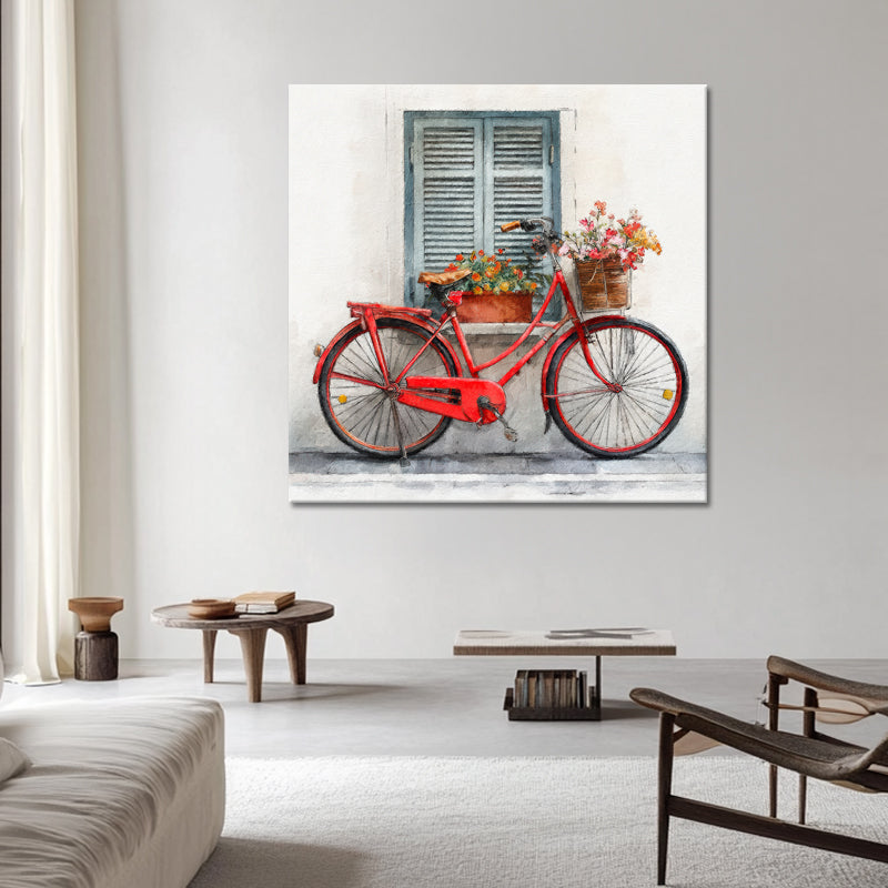 Fahrrad mit Blumen Kunst