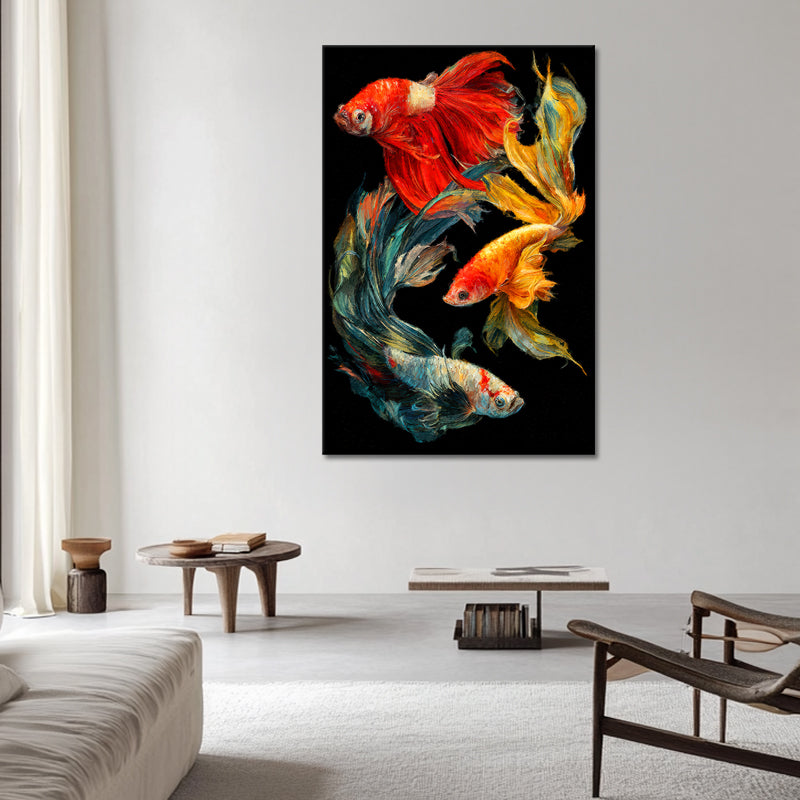 Schilderij drie vissen