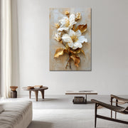 Witte Bloem in Goud