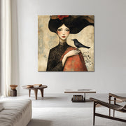 Surrealistisch Vrouw met vogelje II