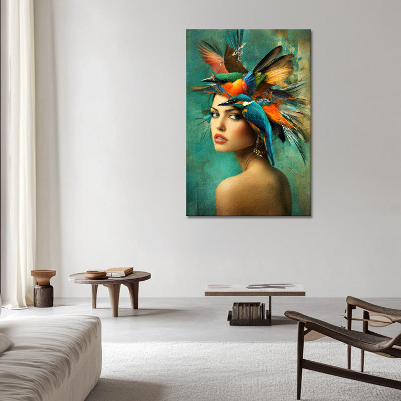 Frau und Vögel in der Kunst