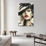 Vrouw met Hoed – Collage Kunst