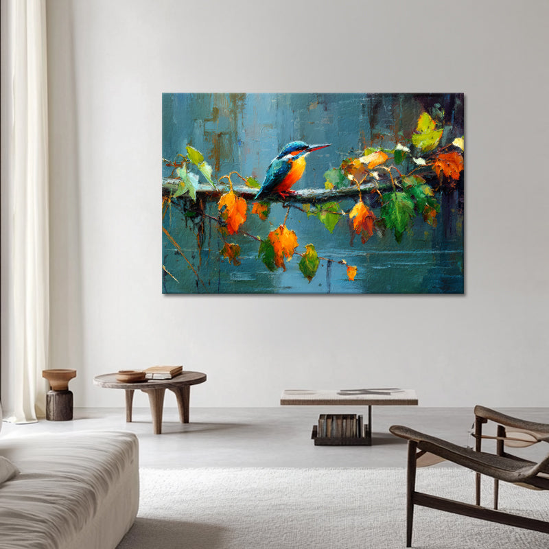 Schilderij IJsvogel op Tak