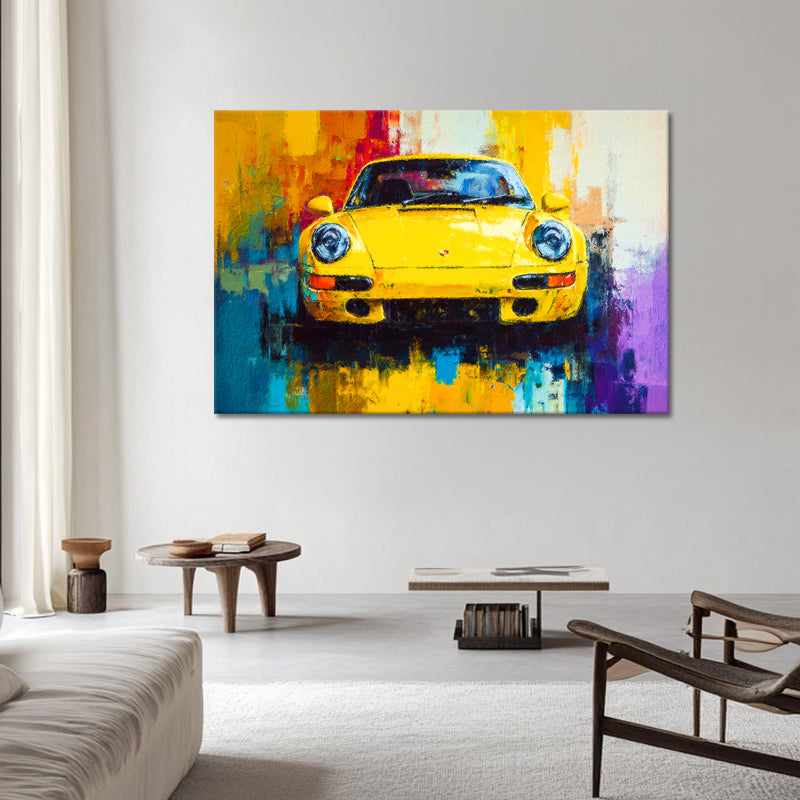 Porsche geel schilderij