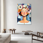 Frau mit schönen Blumen