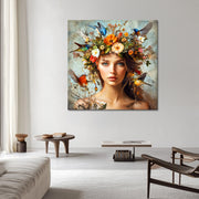 Dromende Vrouw Bloemen