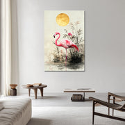 Een roze flamingo