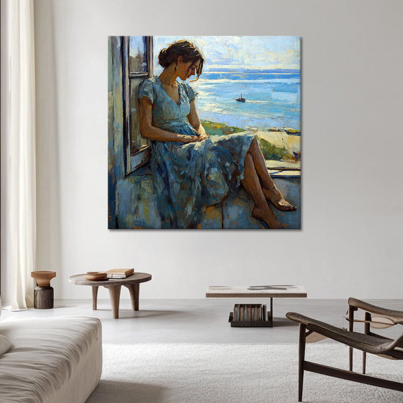 Frau blickt auf das Meer I