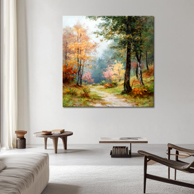 Farbenfroher Waldweg im Herbststil II