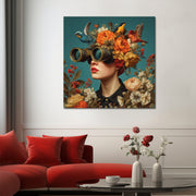 Frau - Vögel - Blumen - Kunst