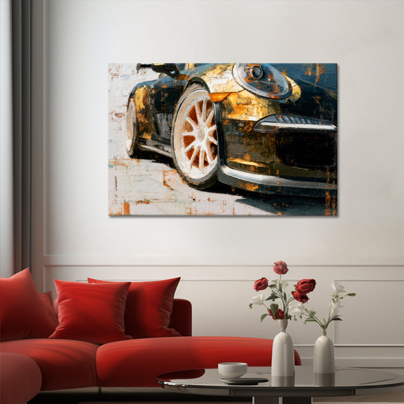 Schwarzer und goldener Porsche