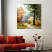 Farbenfroher Waldweg im Herbststil II
