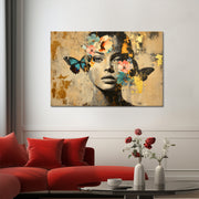 Vrouw Bloemen Vlinders