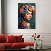 Vrouw in bloemen