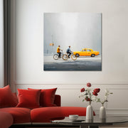 Stad fietsers kunst