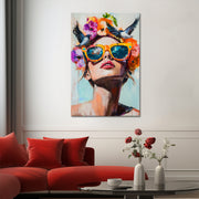 Schilderij Vrouw met vogels