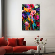 kunstwerk kleurrijke bloemen
