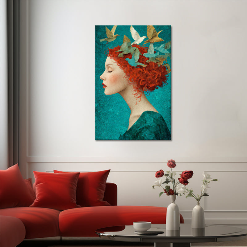 Dromerig vrouw kunstwerk