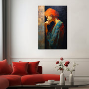 Kunstwerk Frau in Seitenansicht