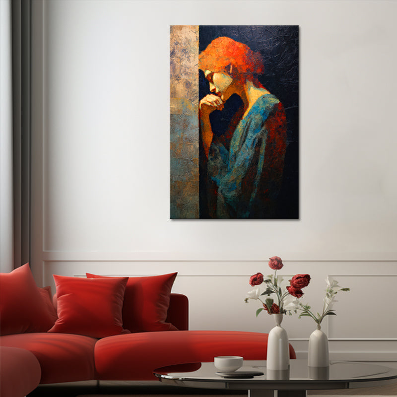 Kunstwerk Frau in Seitenansicht