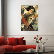 Surrealistische vrouw met vis