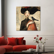 Surrealistisch Vrouw met vogelje II