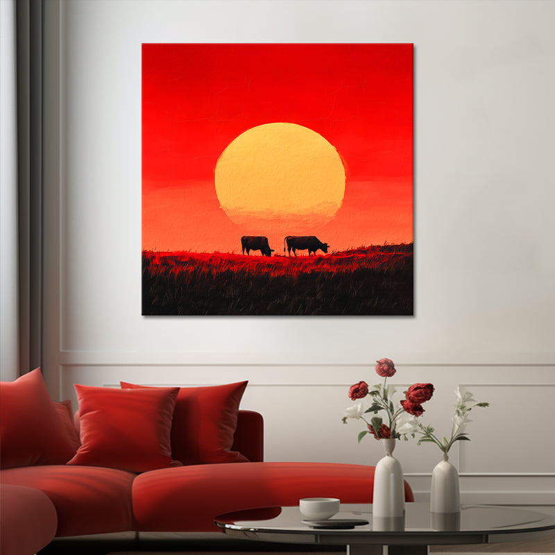 Käfige bei Sonnenuntergang