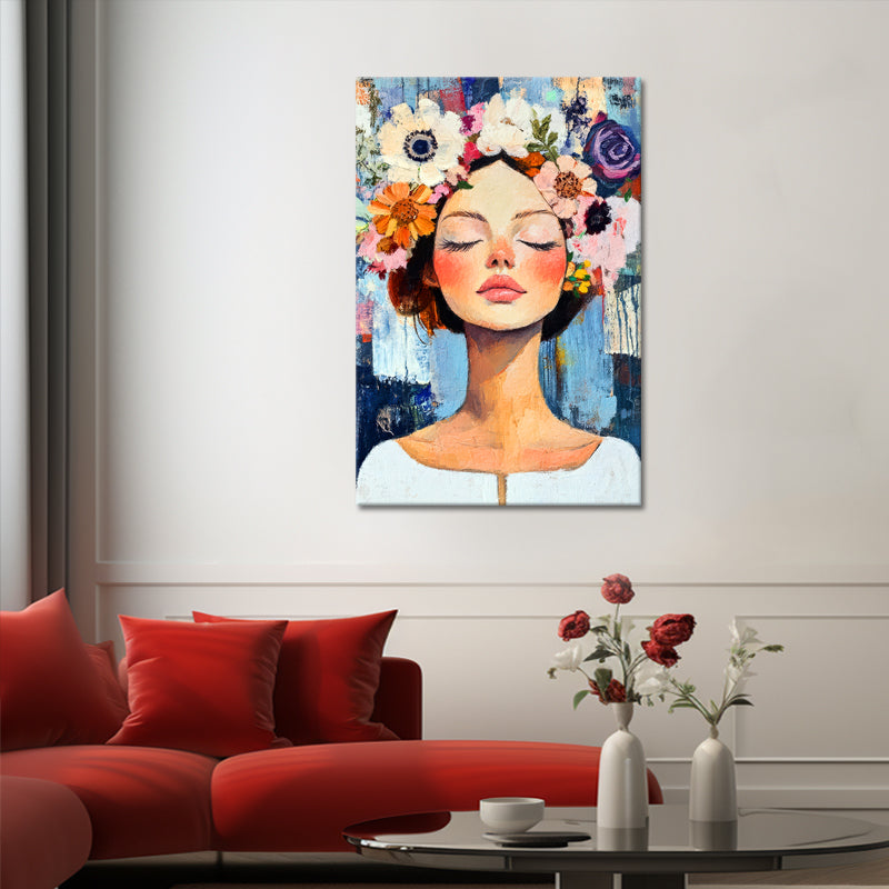 Frau mit schönen Blumen