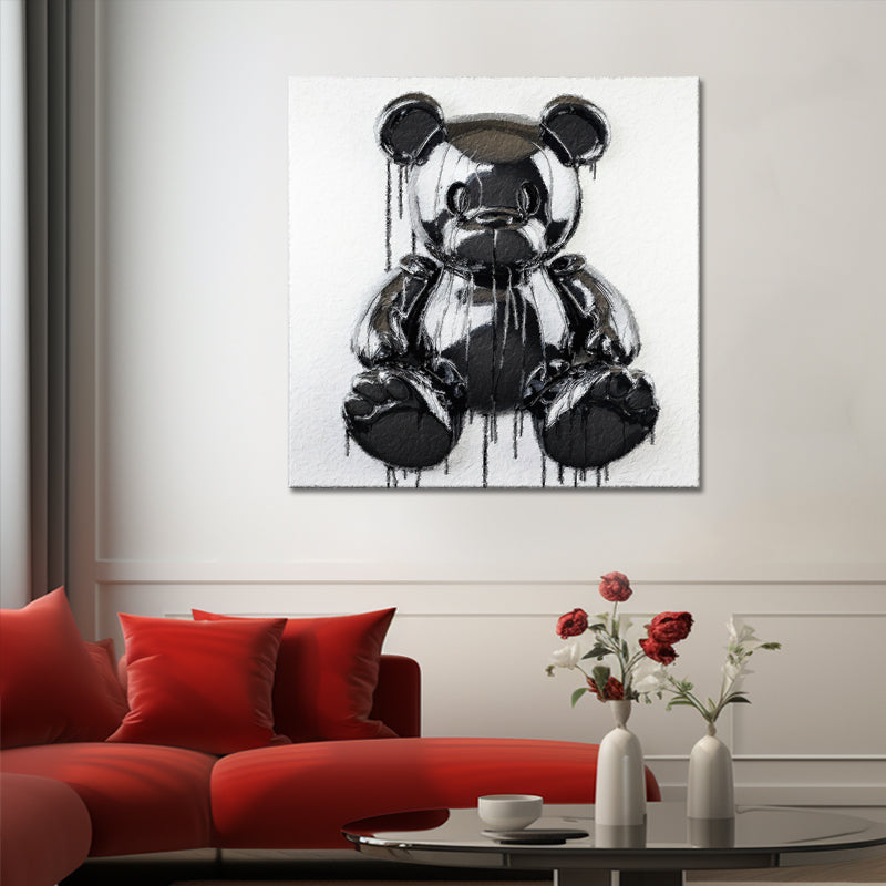 Teddybär in Schwarz-Weiß