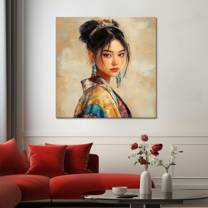 Aziatische vrouw in kimono IV
