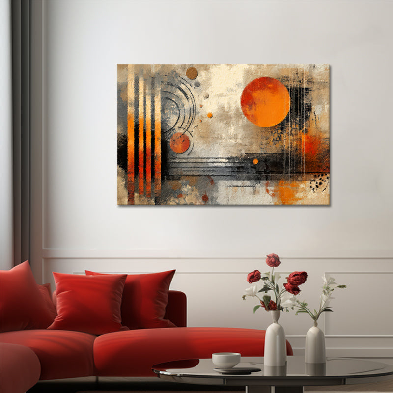 Braun, Grau und Orange