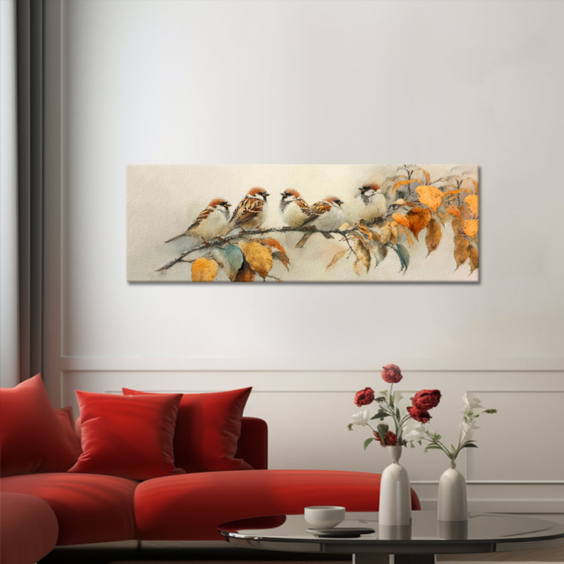 Panorama Vögel auf Ast