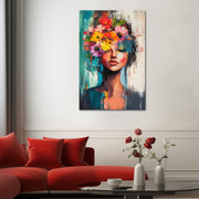 Vrouw met bloemen in haar II