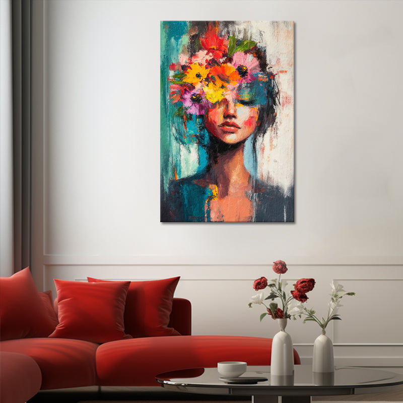 Vrouw met bloemen in haar II