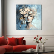 Dame mit Blumenschmuck