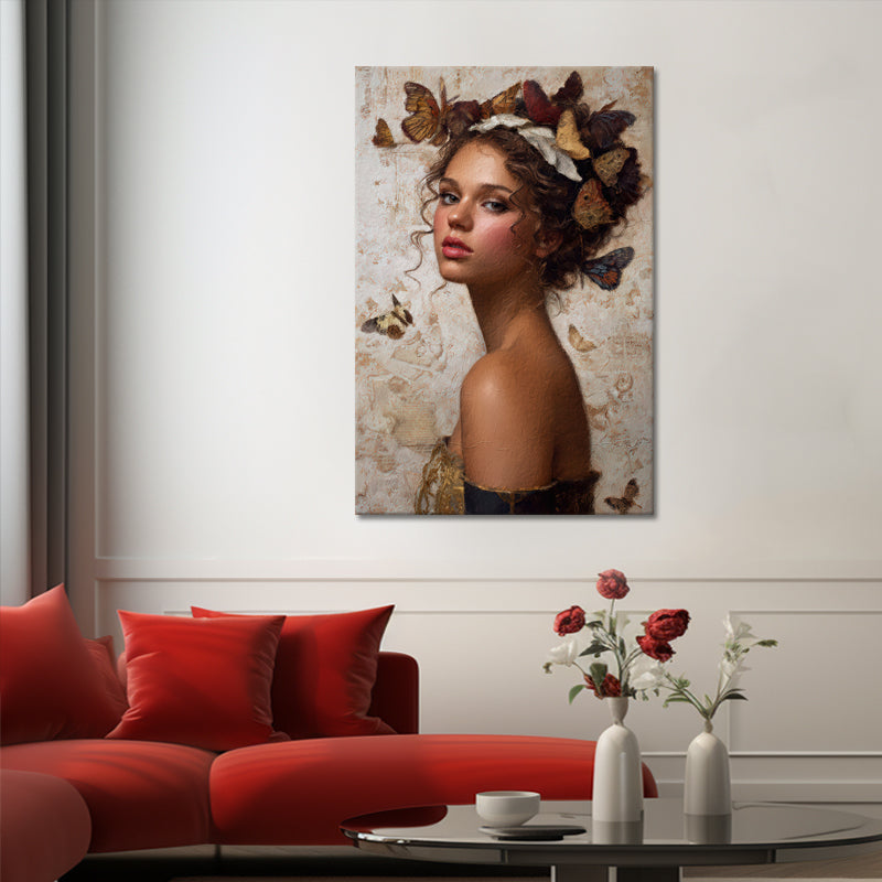 Portret met vlinders