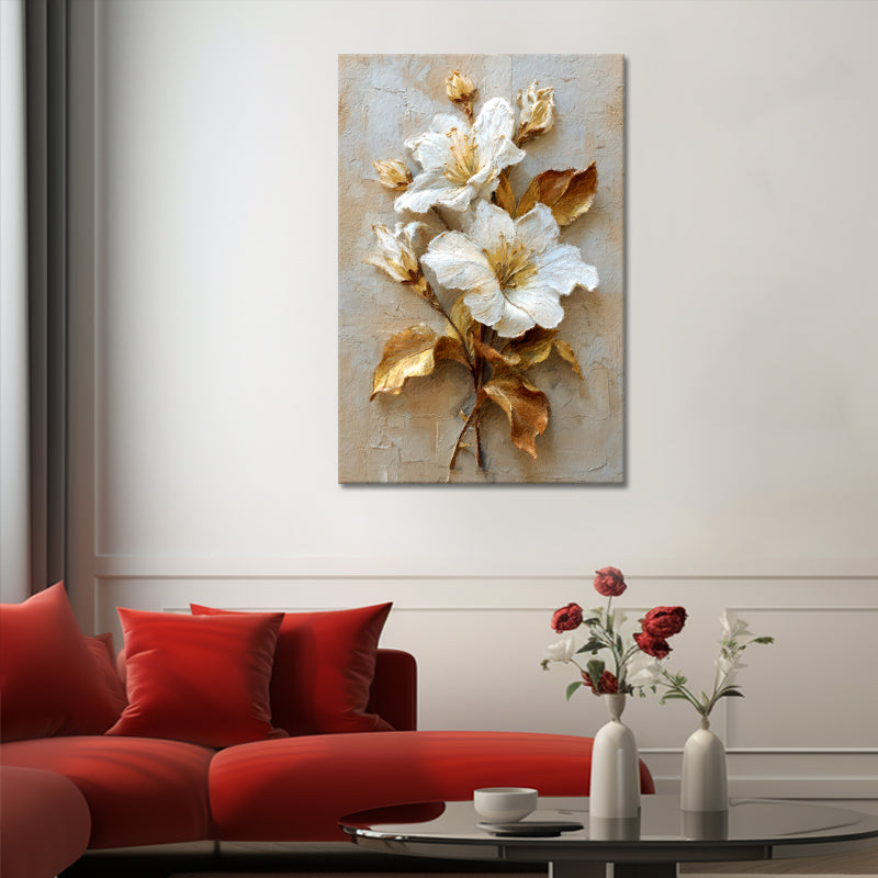 Witte Bloem in Goud