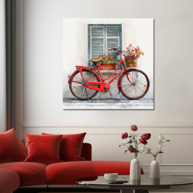 Fahrrad mit Blumen Kunst