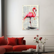 Flamingo Newspaper Art