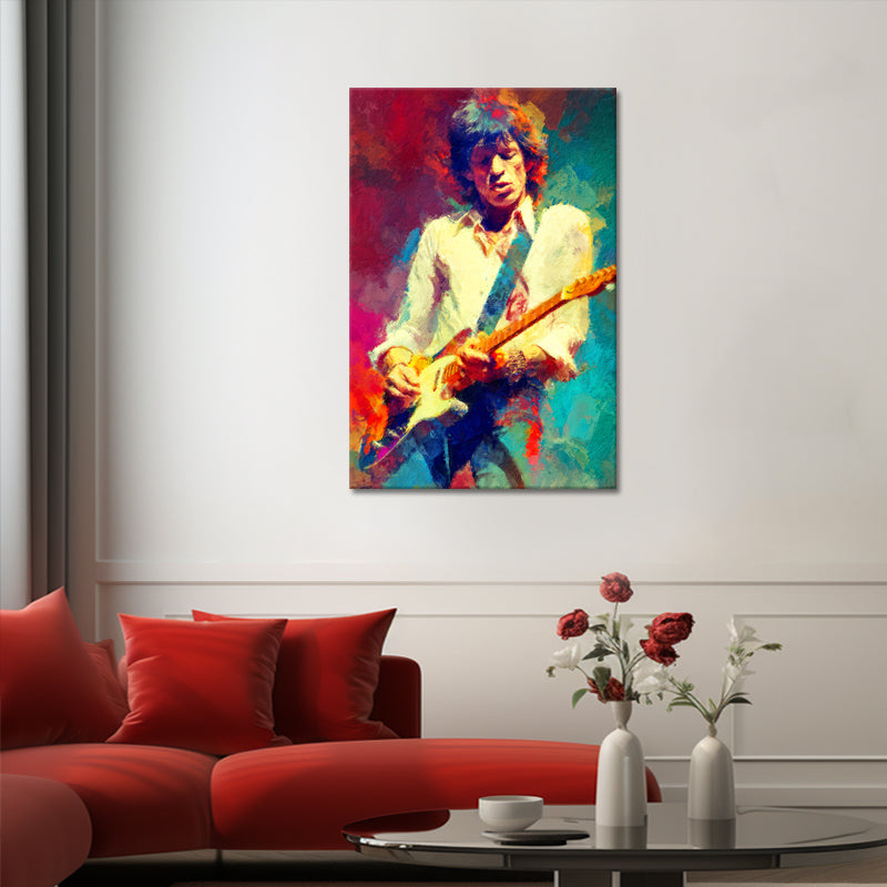 Mick Jagger beim Gitarrespielen