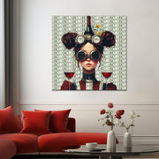 Modische Frau mit Wein